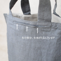 【訳あり品】Linen vintage washed tote・ヴィンテージワッシャー加工 トート・ブラック 2枚目の画像