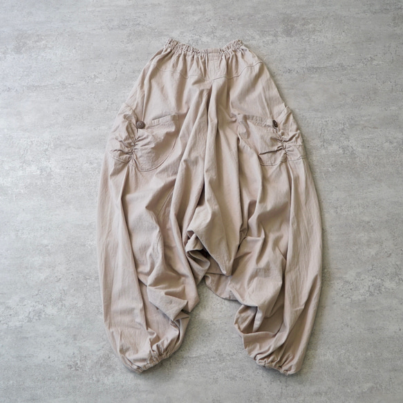 ハマーサルエルパンツ/ピンクベージュ/三河織物 また