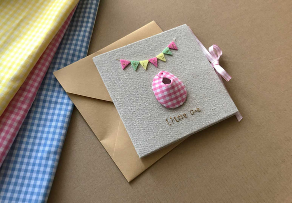 小小圍兜的祝福 |手工卡| 生日卡| Handmade Baby card 粉色2.0版 第2張的照片