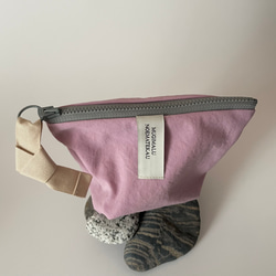 poitto16 マチ5深型 天然色素染NYLON POUCH..Rose.. 2枚目の画像