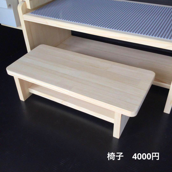 レゴテーブル　トミカ収納棚3段付き　木製　 7枚目の画像