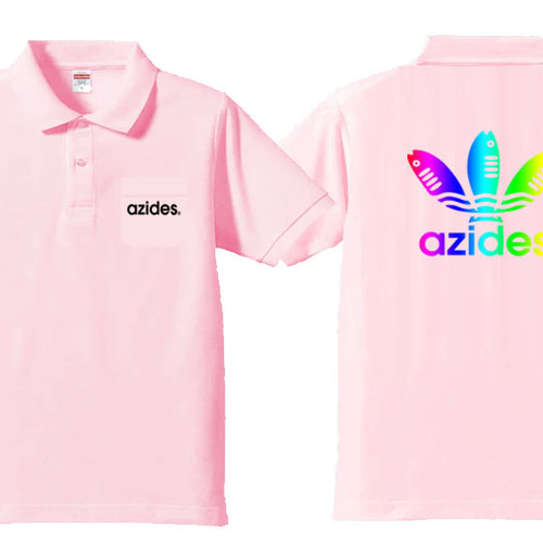 ポロシャツ LL 涼しげ派手 azides/ポロシャツポケット有】グラデアジデス 正規商標登録品 面白い