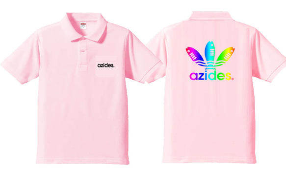 【azides/ポロシャツポケット有】グラデアジデス 正規商標登録品　面白い おもしろ パロディ うける プレゼント 5枚目の画像