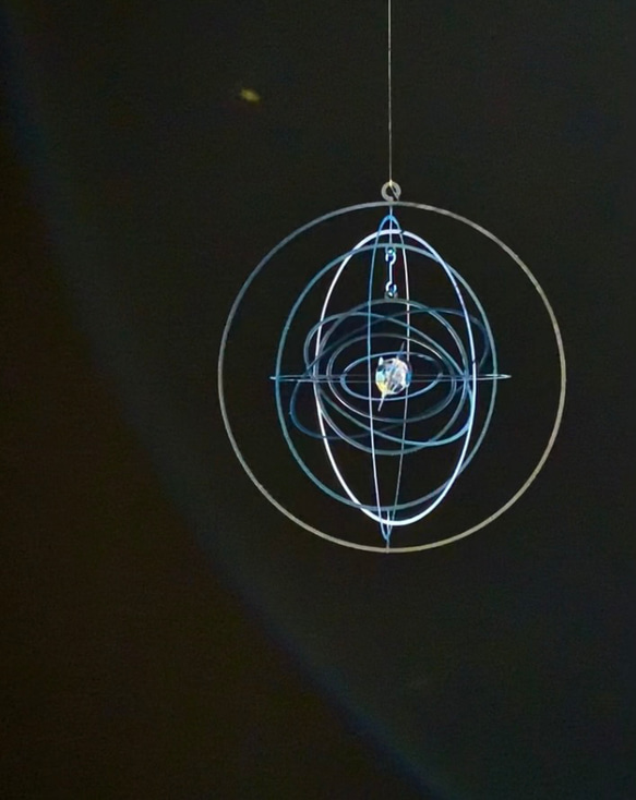 天球儀のモビール（Bタイプ）透明ブルー 2枚目の画像