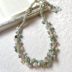 希少◇チェコ ウランガラス ヴィンテージ ネックレス◇Bijoux.M.G刻印