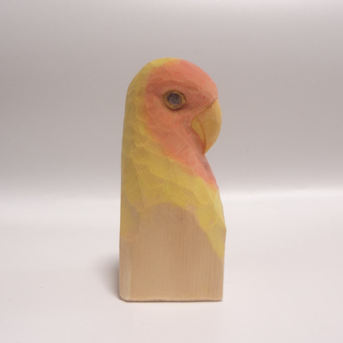 木彫刻『 コザクラインコ 』 鳥 彫刻 佐藤史隆 通販 16022554｜Creema