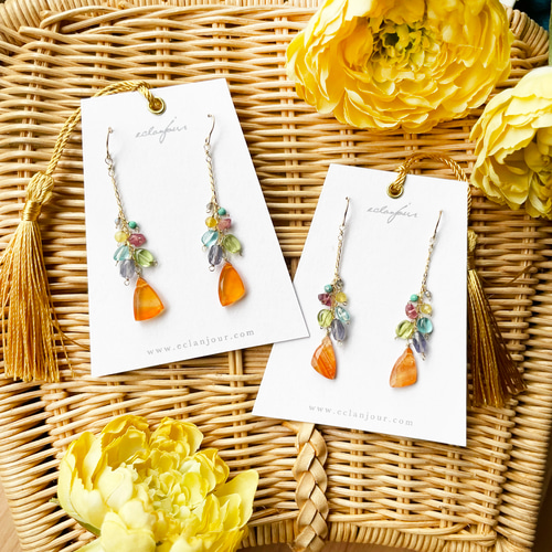 Q's B ♦︎14kgfsunflowerカービングピアス/イヤリング Q's B 様専用♦︎14kgfsunflowerカービングピアス/イヤリング