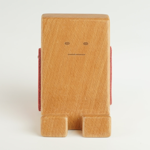 【ワケありな逸品】TOSMU ボーちゃんスマホ立て 木製 スマホスタンド 3枚目の画像