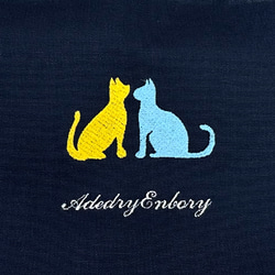 【包郵】【新增顏色】面貓剪影刺繡帆布迷你托特包 第4張的照片