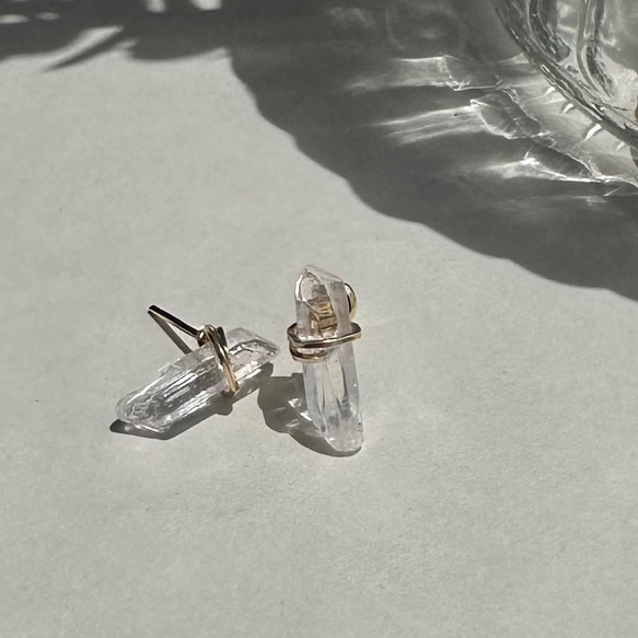 冰塊單隻（14Kgf/SVfilled）耳環水晶 第1張的照片