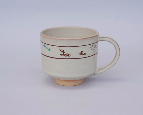 陶芸　赤膚焼　奈良絵　コーヒーカップ＆ソーサー　陶碗　1客 陶芸 赤膚焼 奈良絵 コーヒーカップ＆ソーサー 陶碗 1客 - メルカリ