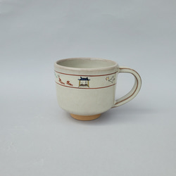 赤膚焼　「奈良絵　コーヒーカップ」 1枚目の画像
