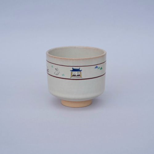 陶芸　赤膚焼　奈良絵　コーヒーカップ＆ソーサー　陶碗　1客 陶芸 赤膚焼 奈良絵 コーヒーカップ＆ソーサー 陶碗 1客 楽天