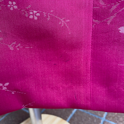絹 着物　エンジ色の花模様　フレアスカート　着物裏ペチコート付き　着物リメイク　220 10枚目の画像