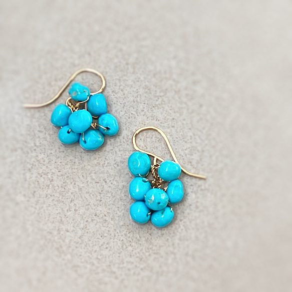 天然石☆夏☆ターコイズ×アクアマリンのピアス14kgf 天然石☆夏☆ターコイズ×アクアマリンのピアス14kgf ピアス