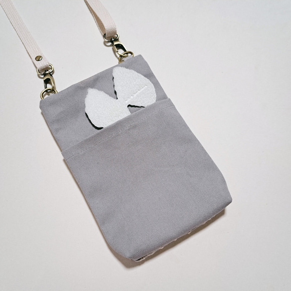 ミナペルホネン symphony lightgray ハンドメイドバッグ