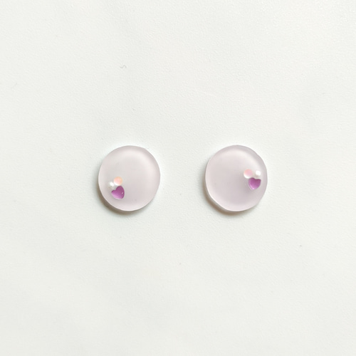 2way*ペールカラーとラベンダーのタッセルのピアス/イヤリング ピアス