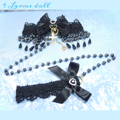受注生産】《☥》ロリィタリボンチョーカー リード有無変更可能  