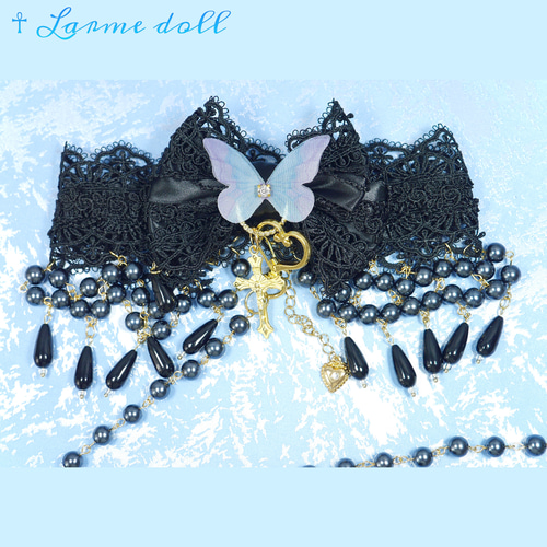 受注生産】《☥》ロリィタリボンチョーカー リード有無変更可能  