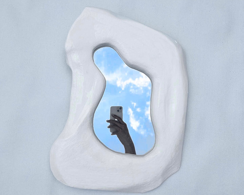 mirror 】ミラー 鏡 ホワイトインテリア 白い絵 オブジェ アート