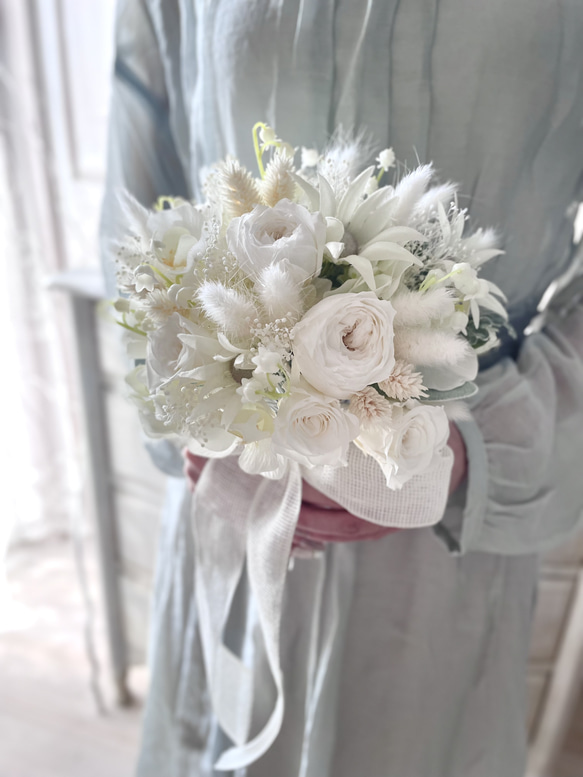 プリザーブドフラワー クラッチブーケ ペア 新郎新婦 オリジナル