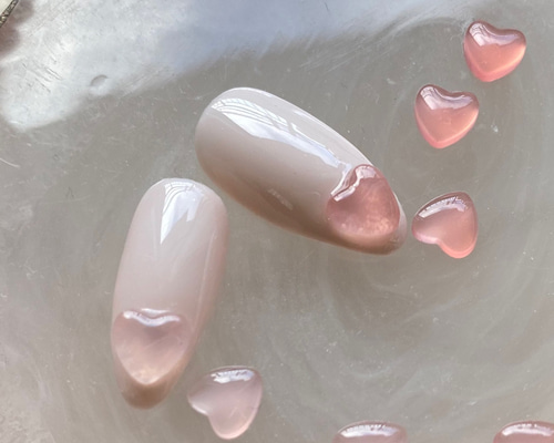 【カラー変更、サイズ指定無料】ネイルチップ　バレンタインネイル　ハートネイル バレンタインハートネイル- ネイルチップ専門店ミチネイル