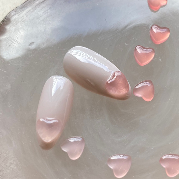 紫外線で色が変わる♡ ハート ネイル /ワンカラー 韓国 ワンホンネイル