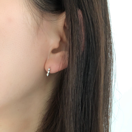 silver925】つけっぱなしOK! 極小ドロップピアス／雫 ミニピアス Z