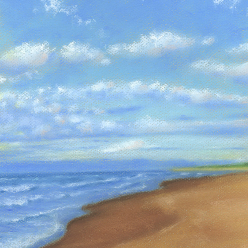 内灘砂丘・夕焼け（パステル画・マット紙付き） 絵画 パステル画生活 通販｜Creema(クリーマ) 16014059