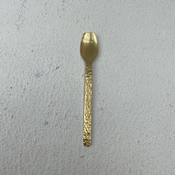 《デザートスプーン》　槌目模様の真鍮スプーン 5枚目の画像