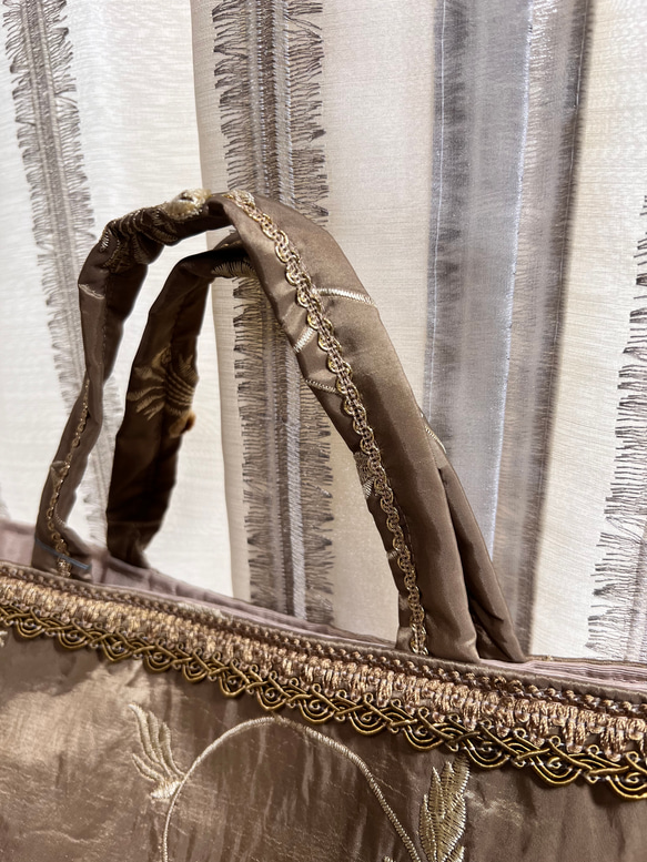 フランス製シルク刺繍バッグ 