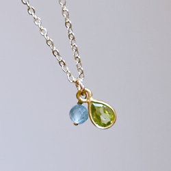 ドラマ着用《8月誕生石》ペリドットとアパタイトの夏色ネックレス　14kgf 金属アレルギー　誕生日　プレゼント 5枚目の画像