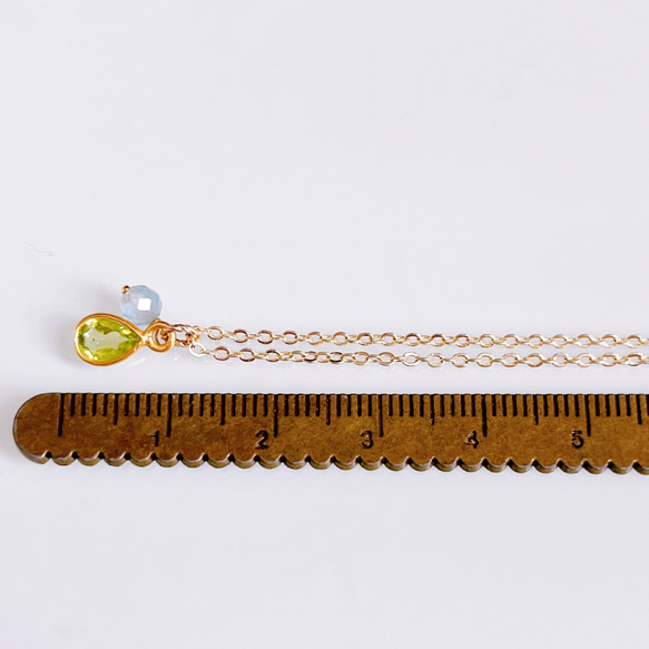 ドラマ着用《8月誕生石》ペリドットとアパタイトの夏色ネックレス　14kgf 金属アレルギー　誕生日　プレゼント 7枚目の画像