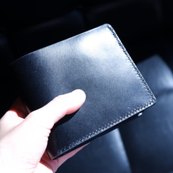 二つ折り財布　|　本革/レザー/真鍮/黒/手縫い/メンズ/クラシック/財布/二つ折り財布 11枚目の画像