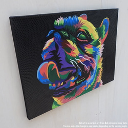 ドットアート 80cm × 60cm フレンチブルドッグ モダンアート アジアンアート 手描き 絵画 犬 アートパネル 11枚目の画像