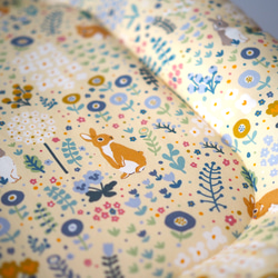 うさぎ用 ゴロンちょマット・Blooming rabbit・イエロー(クッション、ベッド) 5枚目の画像