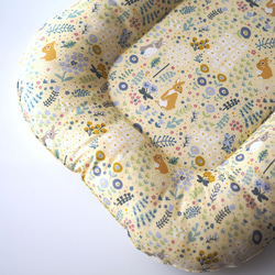 うさぎ用 ゴロンちょマット・Blooming rabbit・イエロー(クッション、ベッド) 6枚目の画像