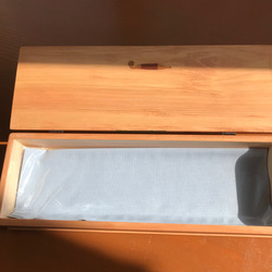 ちょっと大きめの箸箱(櫛と鏡と猫)　ヒノキのカトラリーケース　蓋付きの箸入れ　　食卓に置ける　小物入れ 6枚目の画像