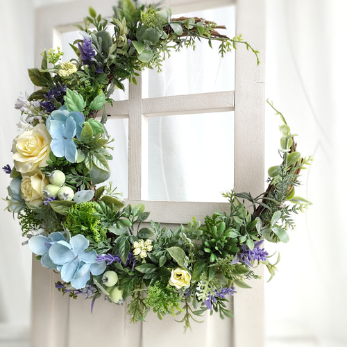 №32 リース ウェルカムスペース フラワー アーティフィシャルフラワー