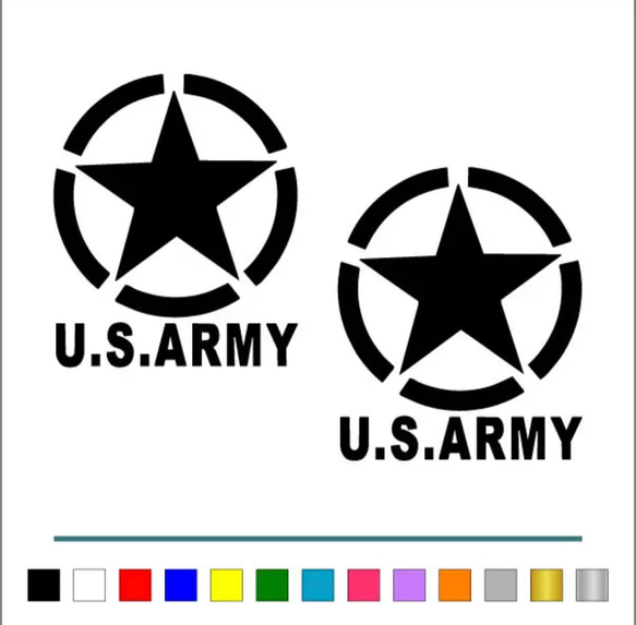 世田谷ベース ステンシル 【 US ARMY 星 丸 001】 ステッカー お得2枚