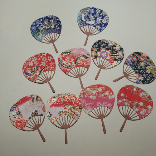 ミニうちわ 3枚セット （友禅和紙】アルバムクラフト まる ☆ミニ  