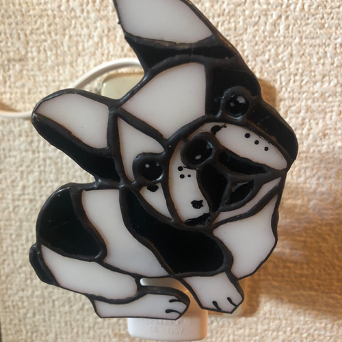 フレンチブルドッグのナイトライト2 ステンドグラス わんこの