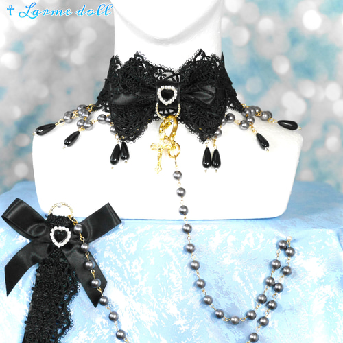 受注生産】《☥》ロリィタリボンチョーカー リード有無変更可能  