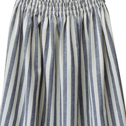 【即納】 播州織 綿麻 ロングスカート（ ストライプ ）総丈70cm リネン 麻 紺 ネイビー 6枚目の画像