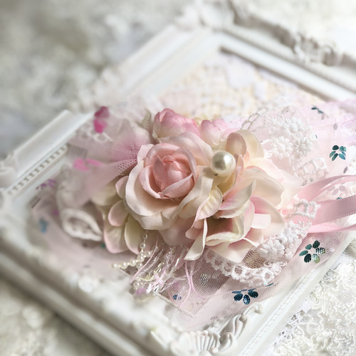 犬お花チョーカー《ピンクウェディング》 犬猫アクセサリー 写真撮影