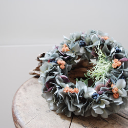 every month Wreath：アンニュイなグレージュリース/紫陽花とジプソ 4枚目の画像