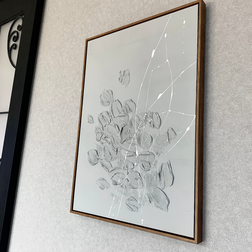 現代アート 70×50㎝ フレーム付き テクスチャーアート モダン