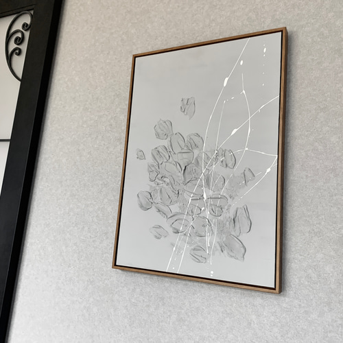 first day】F6サイズ 現代アート 白い絵 モダン 抽象画