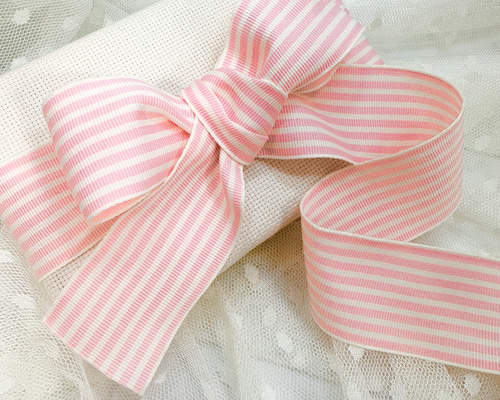 新品　MILK　Ribbon Eyelet JK　グレーストライプ　ピンクリボン 新品 MILK Ribbon Eyelet JK グレーストライプ ピンクリボン
