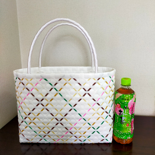 さとPPバンドバック ppバンドバック 白×色々6色ライン エコバッグ・サブバッグ